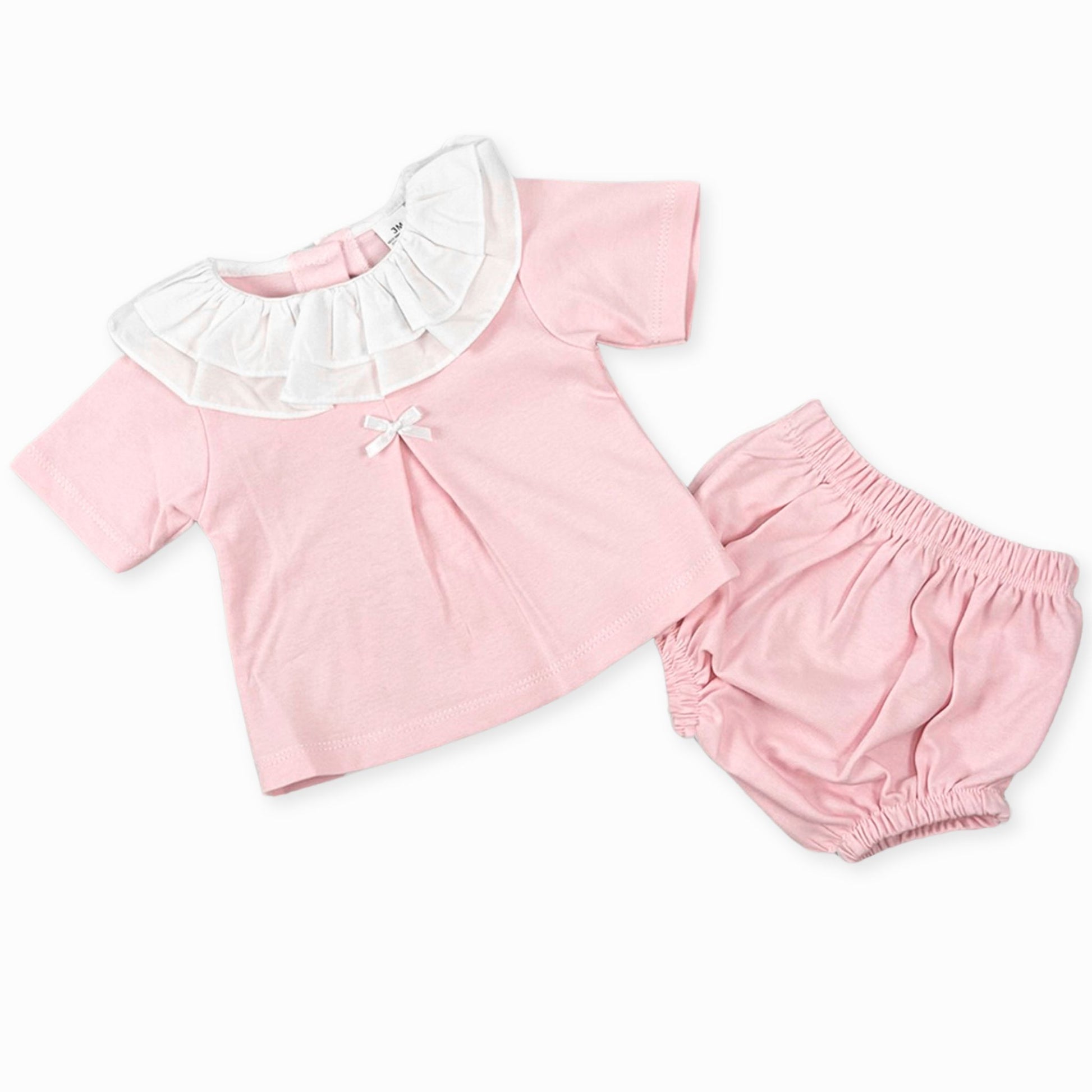 baby girls pink white cotton outfit