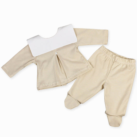 Beige unisex cotton outfit