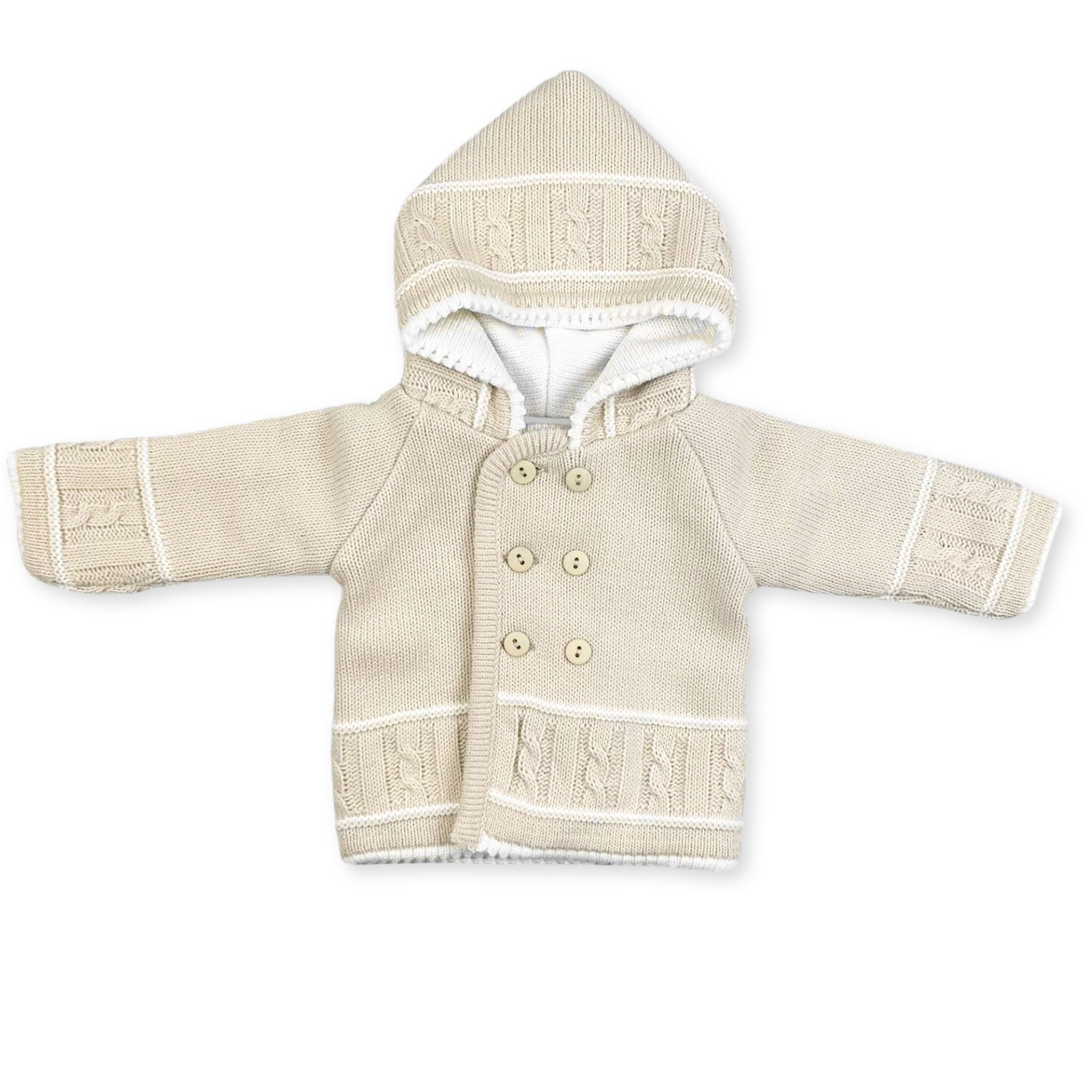 baby unisex knitted beige cardigan