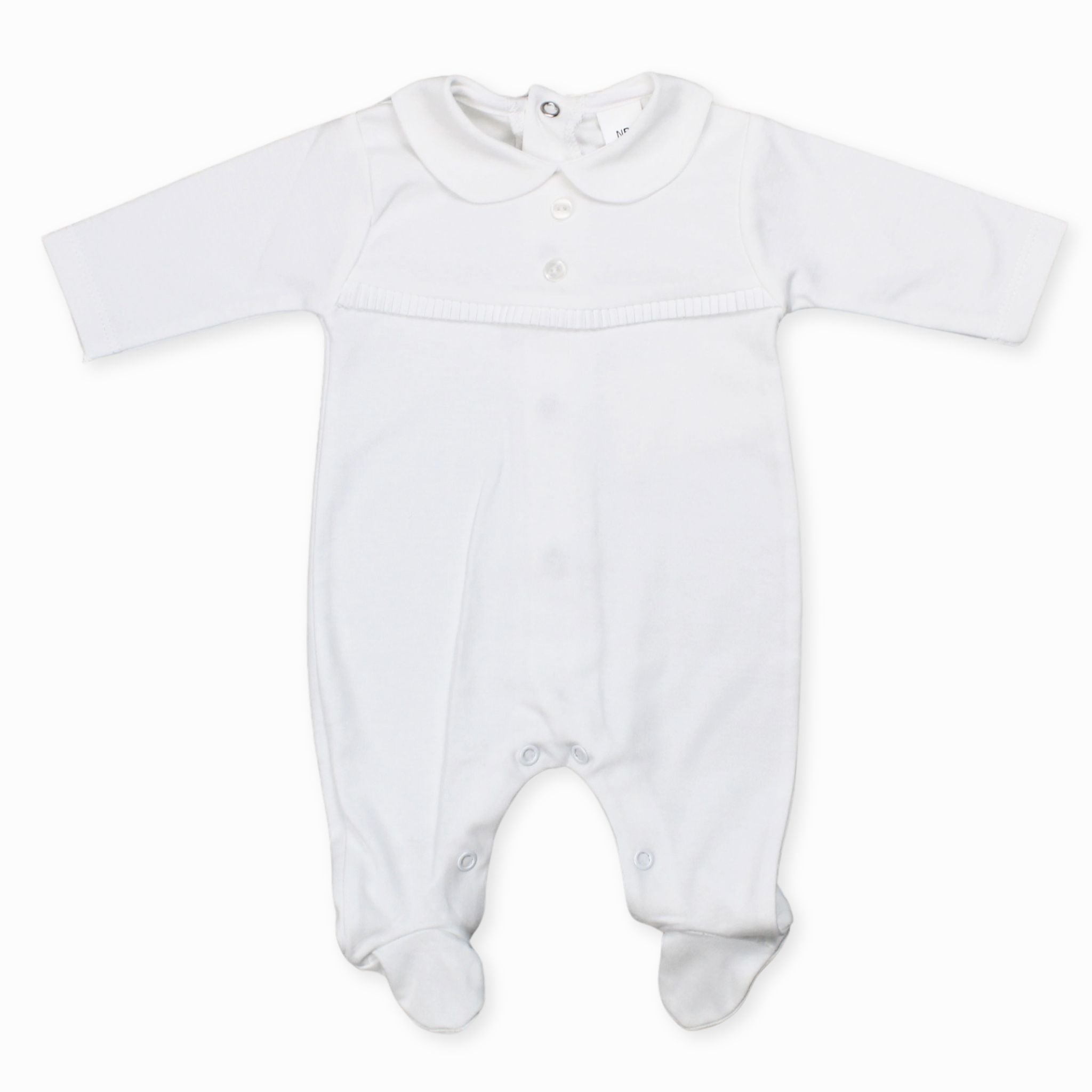 baby all in one sleepsuit white