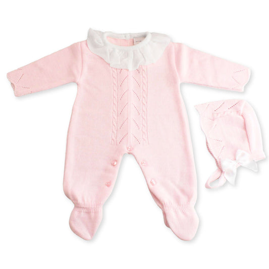 baby girls knitted all in one and romper