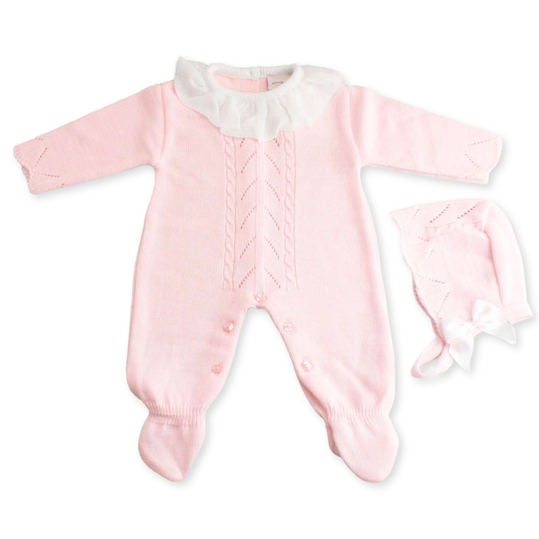 baby girls knitted all in one and romper