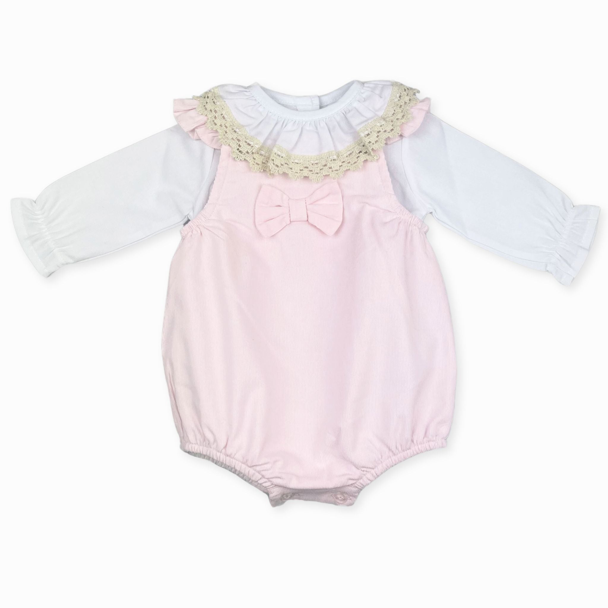 baby girl pink romper and blouse outfit spanish style