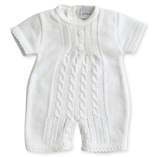 baby white knitted romper 