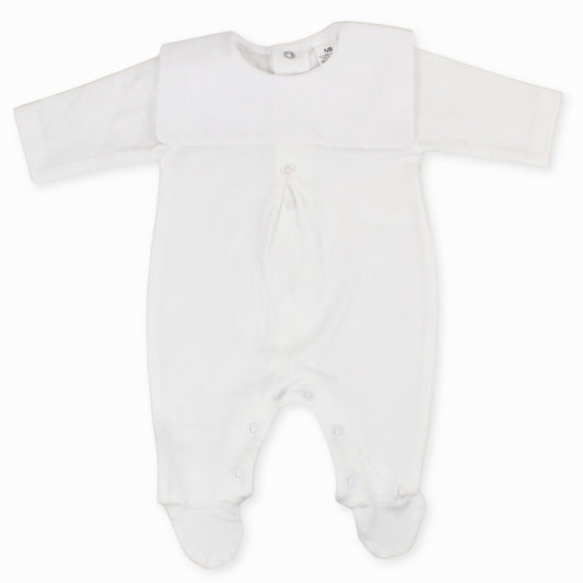 white baby unisex sleepsuit