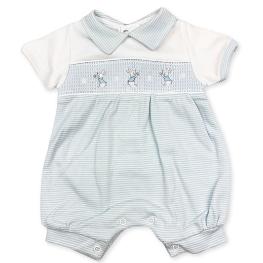 baby boys romper with rabbits easter