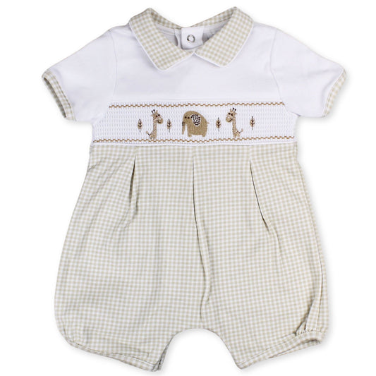 baby boys romper with jungle animals by dandelion