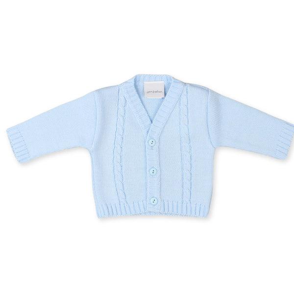 blue baby cardigan