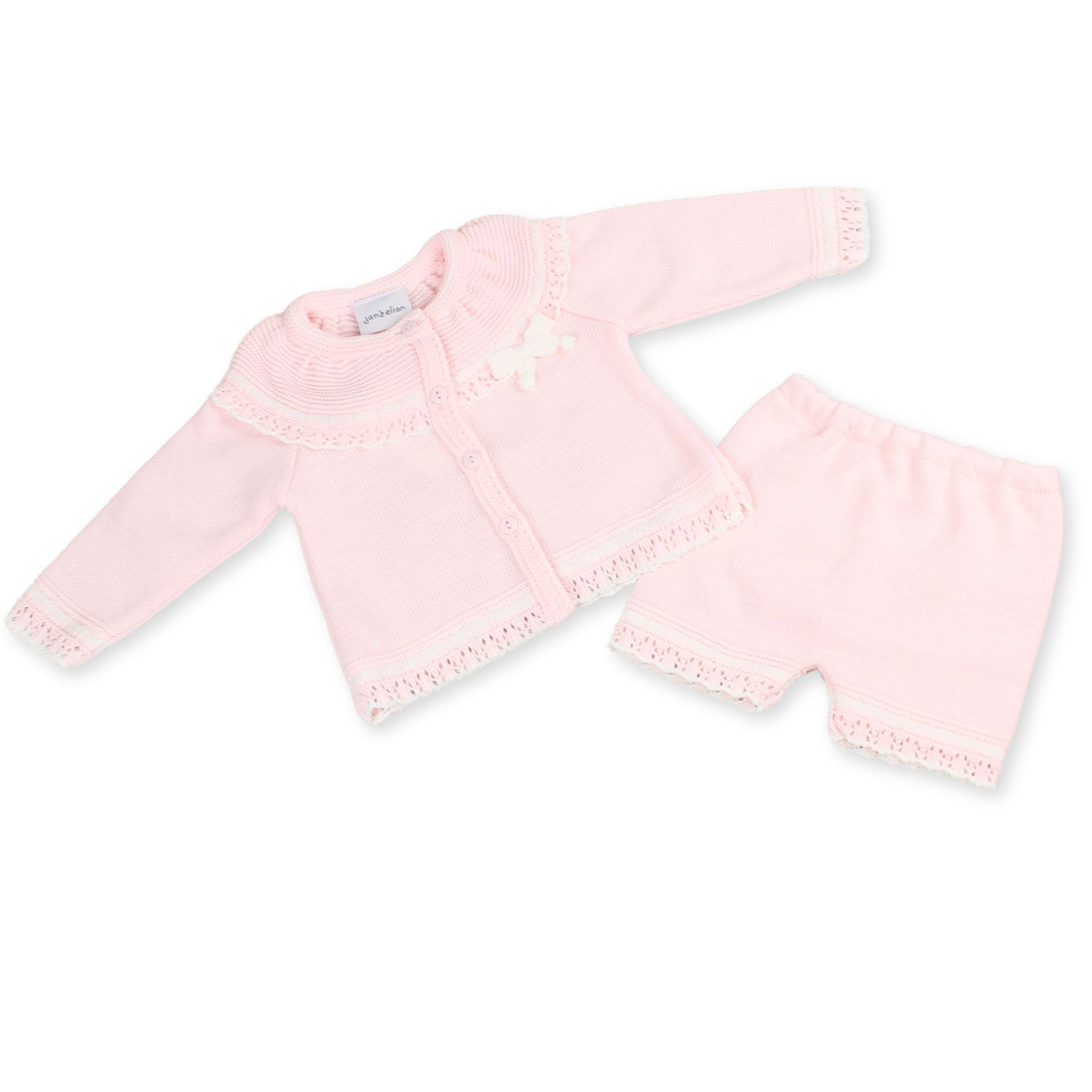 baby girls two piece knitted outfit