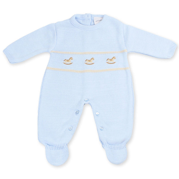 baby boys all in one knitted outfit 