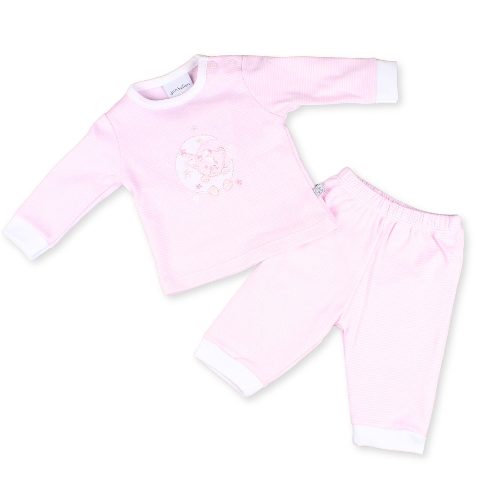 pink and white dandelion pajamas