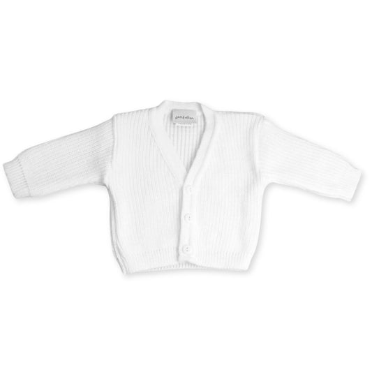 baby white v neck cardigan