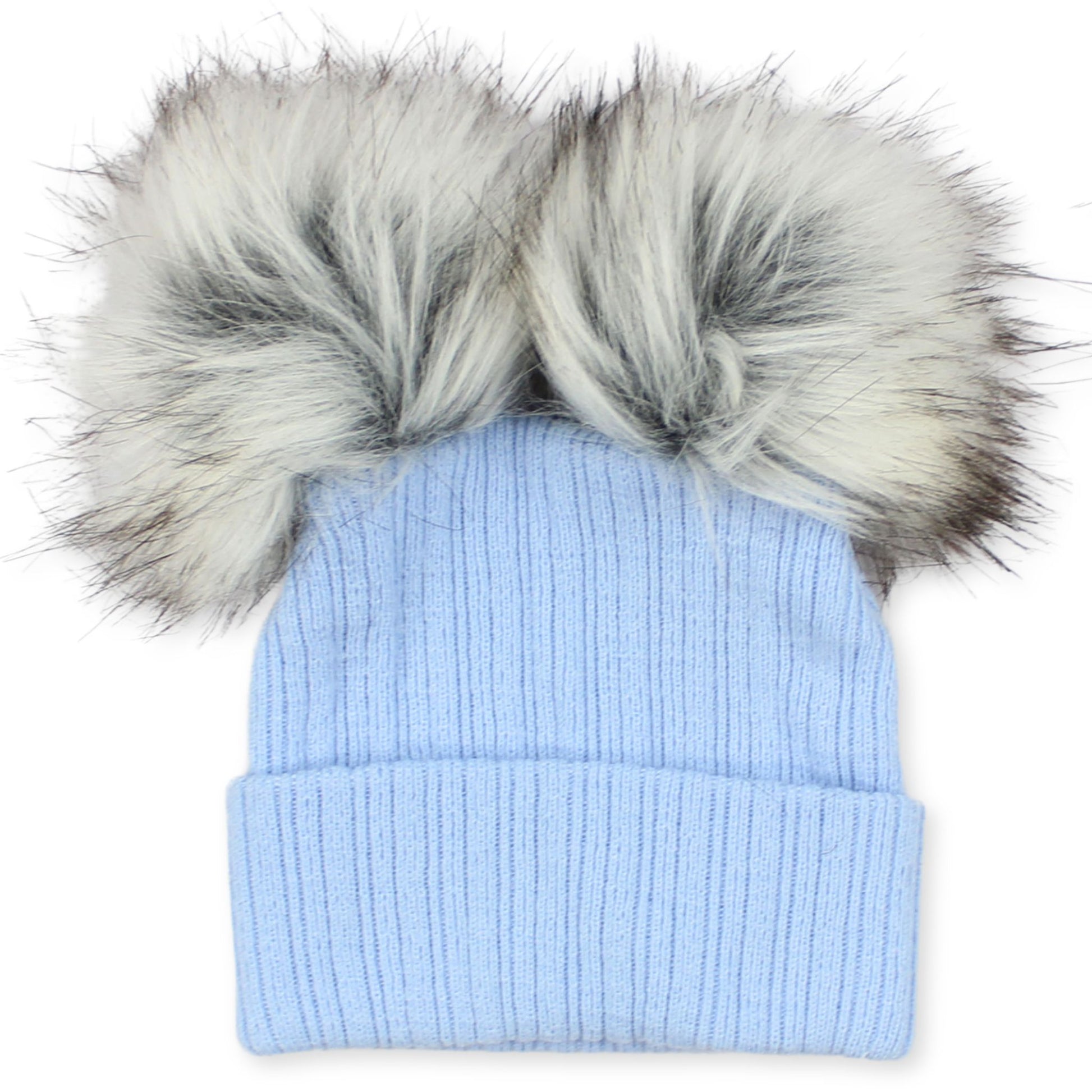 Boy Blue Baby Pom Pom Hat Blue Woolly Bobble Hat For Baby Boys