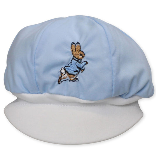baby boy peaed summer cap blue with rabbit embroidery