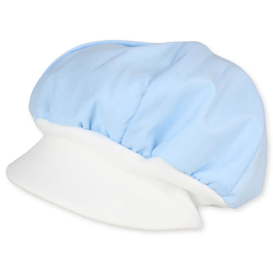 Baby boys blue and white baker cap