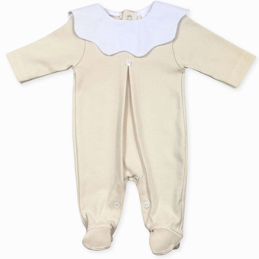 baby boys beige cotton outfit