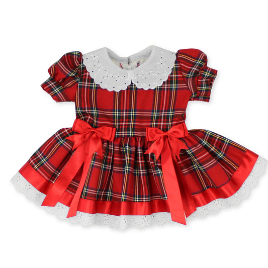 red tartan dress christmas outfit baby girl