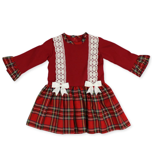 baby girl christmas red tartan outfit