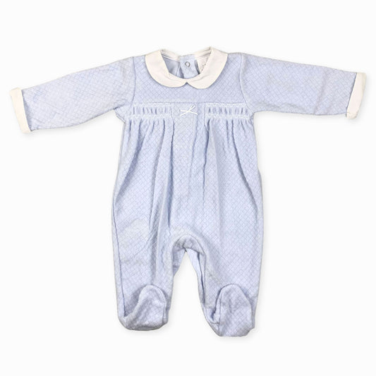 baby boy blue quilted sleepsuit
