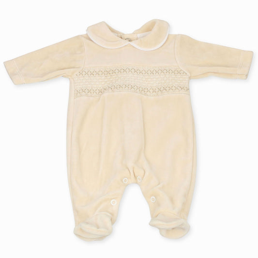 baby beige velour suit