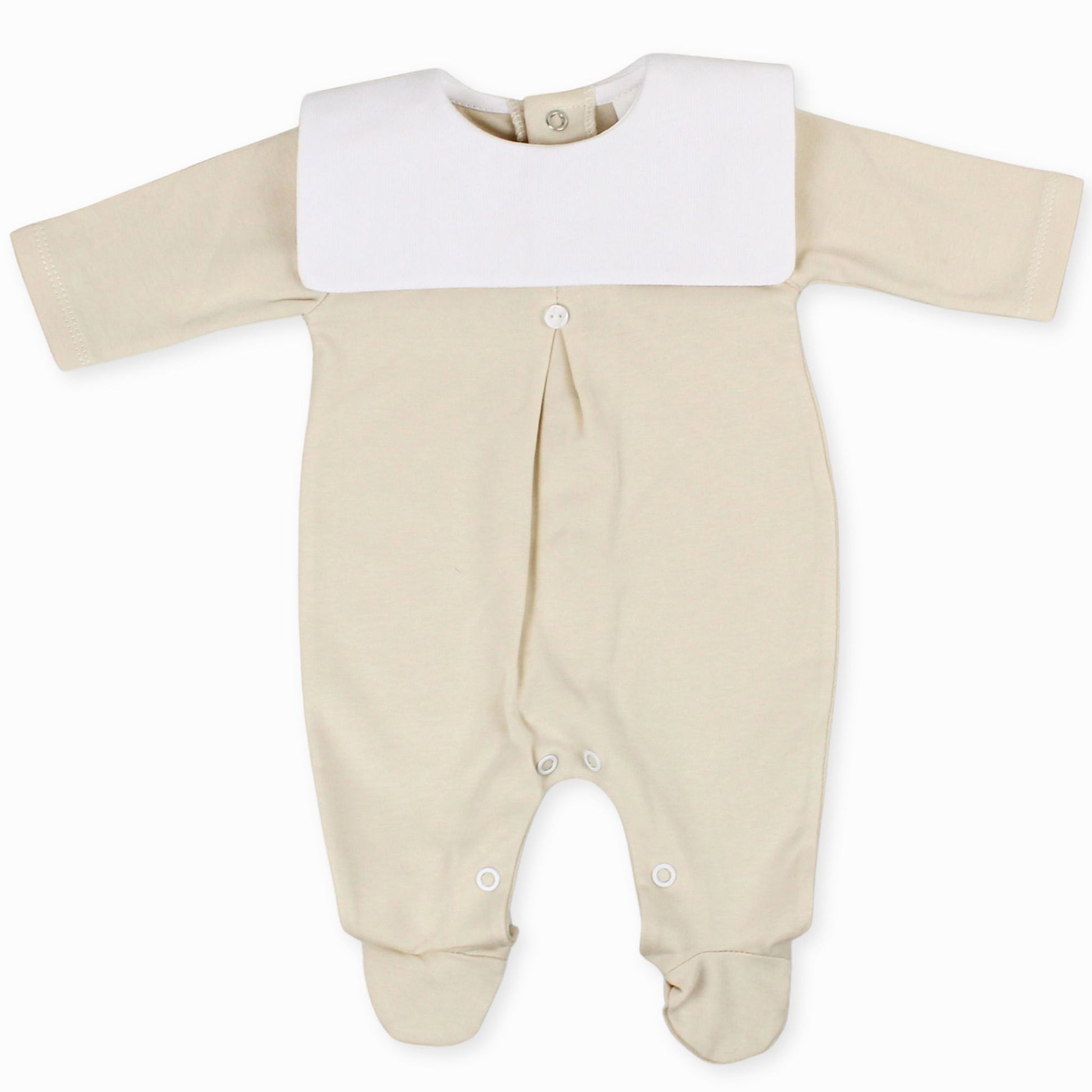 unisex baby beige sleepsuit