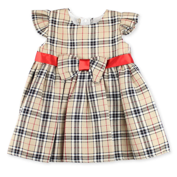 beige baby girls tartan dress beige christmas dress