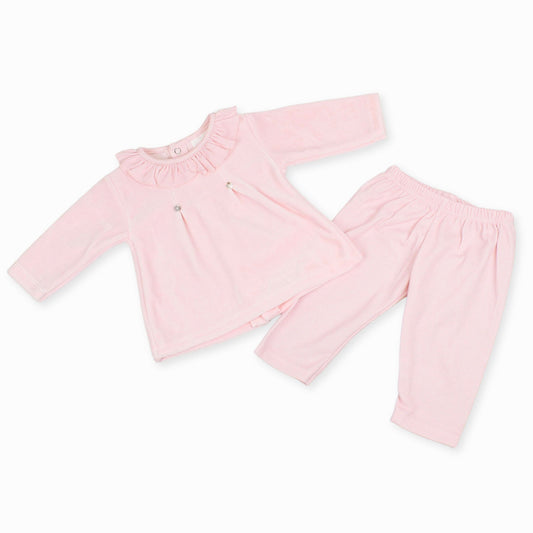 baby girls two piece outfit in pink