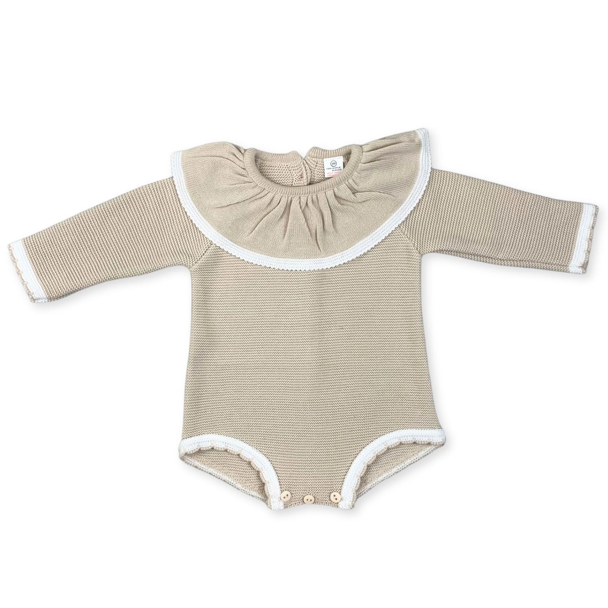 baby grl beige knitted romper