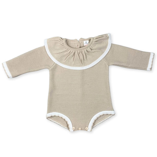 baby grl beige knitted romper