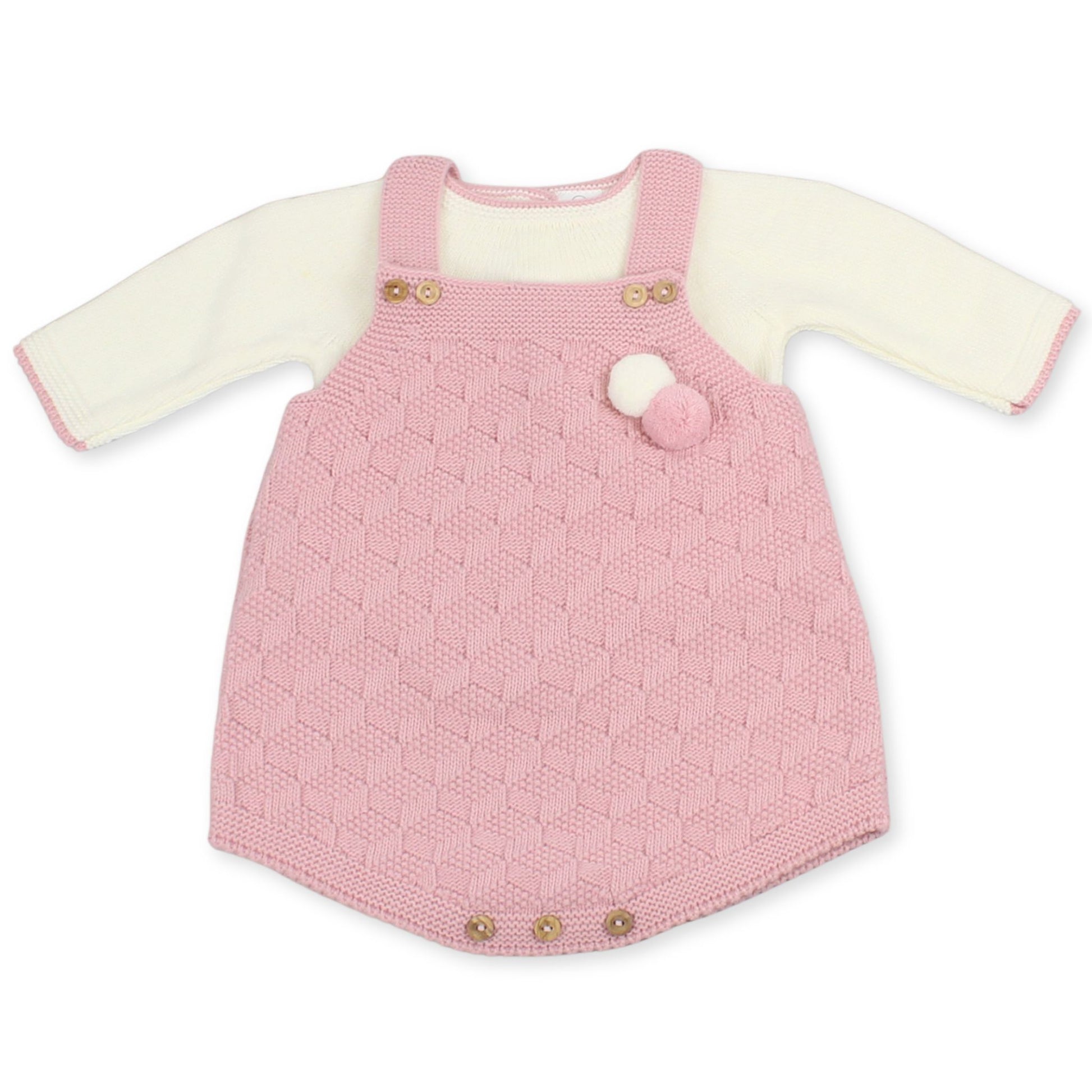 dusky pink bay girls knitted outfit