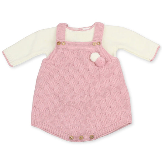 dusky pink bay girls knitted outfit