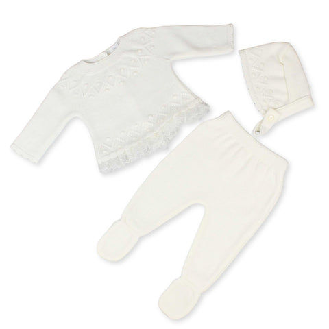 cream knitted girls outfit