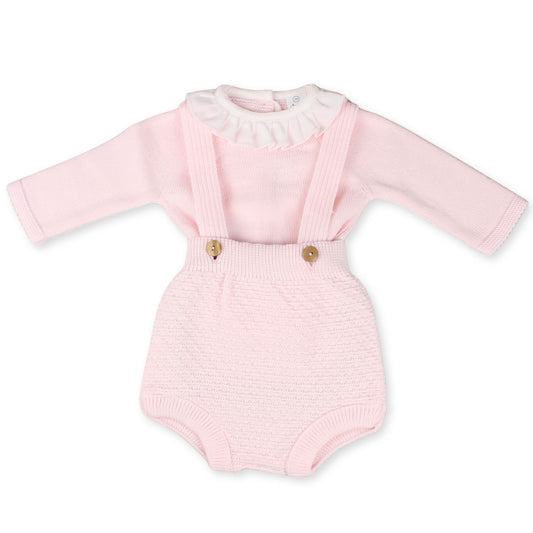 baby girl 2 piece pink knitted baby outfit