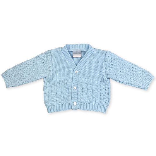 baby boy cardigan in blue.