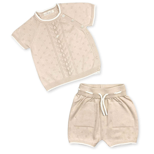 baby boys beige two piece outfit b leo king
