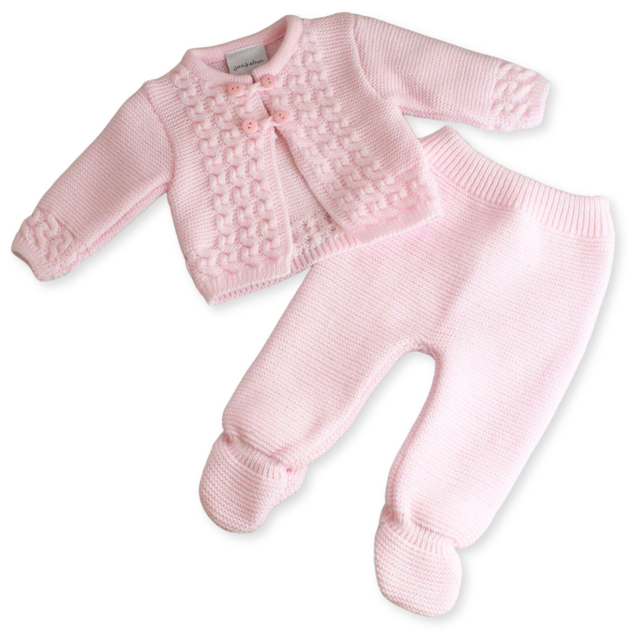 baby girls knitted two piece outfit cardigan and legging