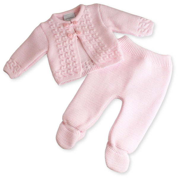 baby girls knitted two piece outfit cardigan and legging