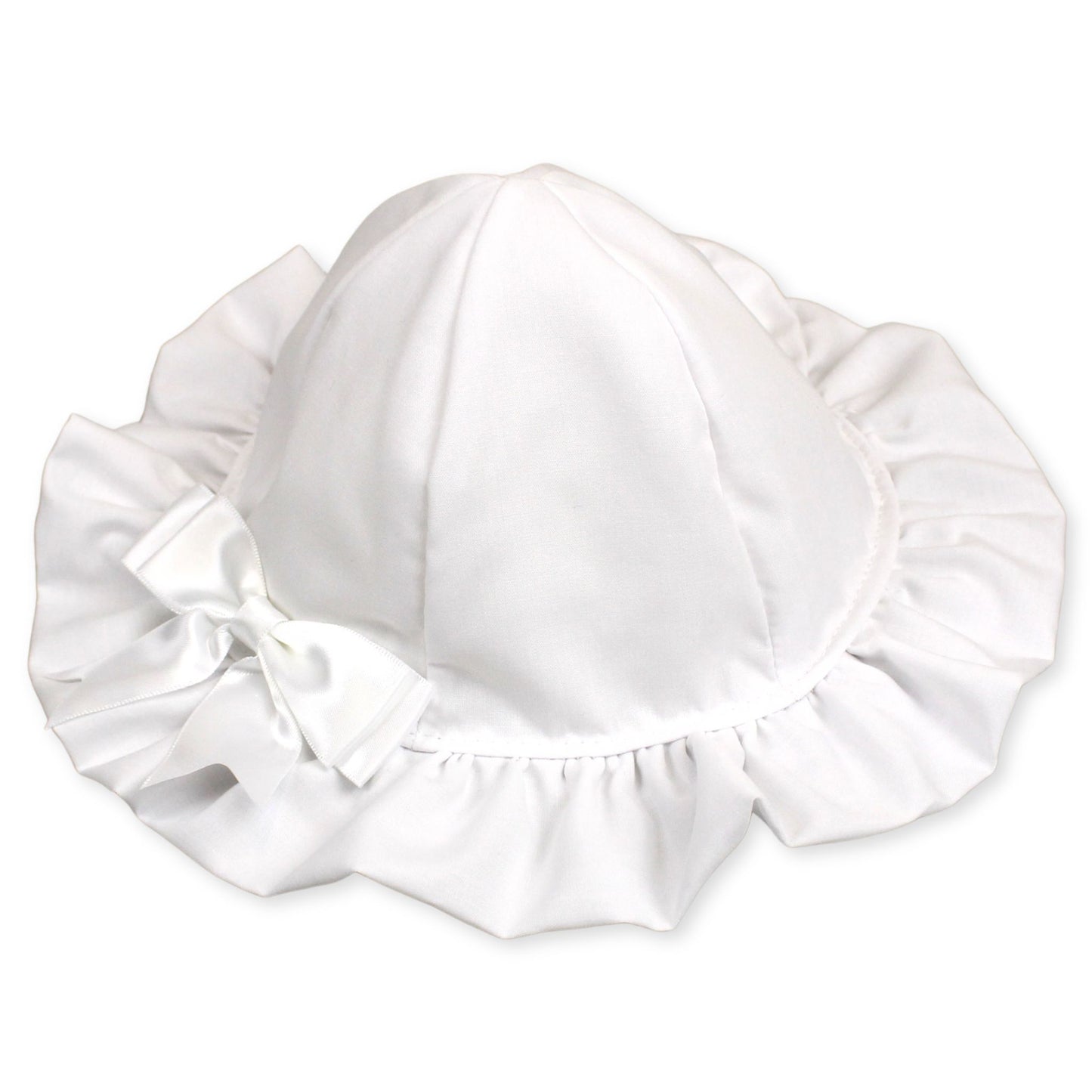 baby white sun hat girl with bow