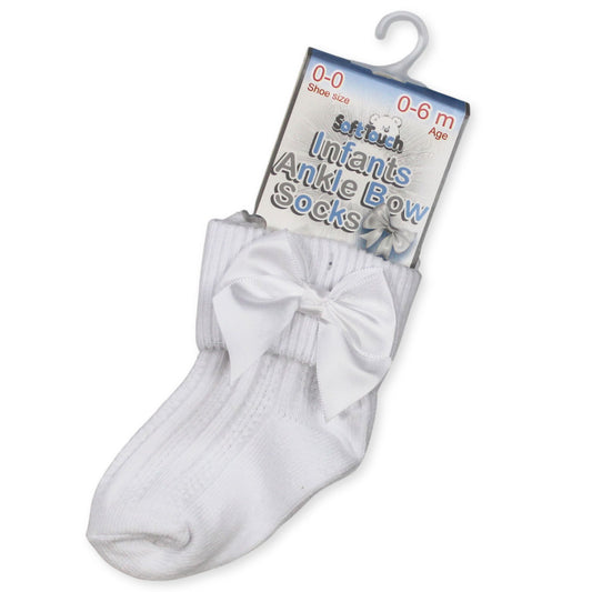 white ankle bow socks