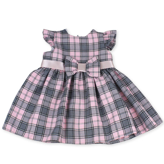 baby girls pink tartan dress
