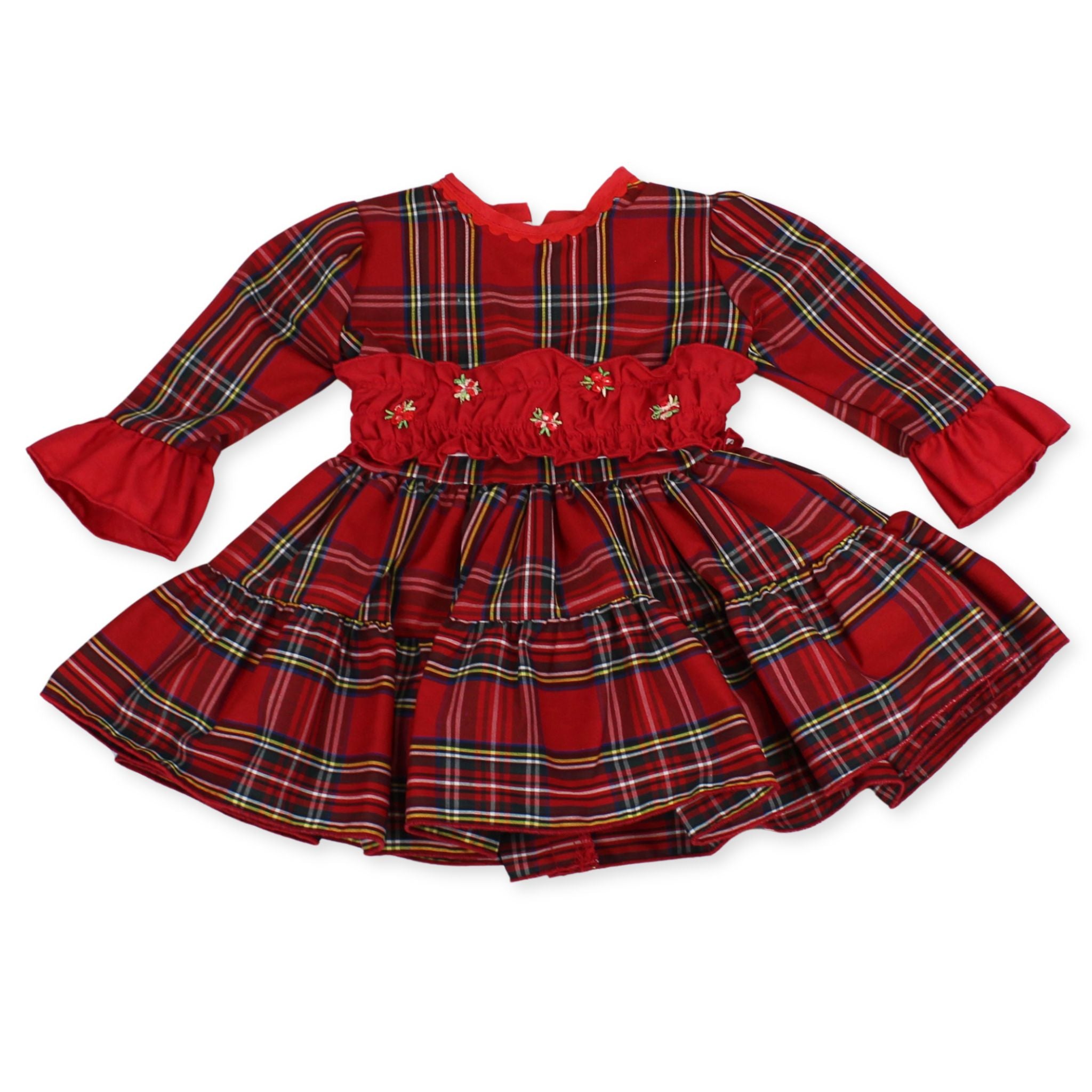 baby girls red tartan dress