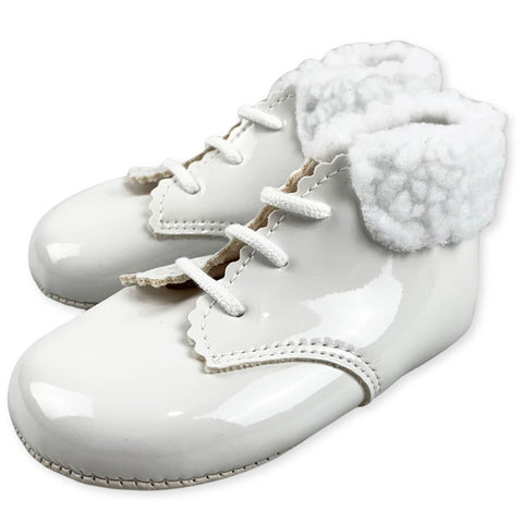 spanish style baby boots white baby girl