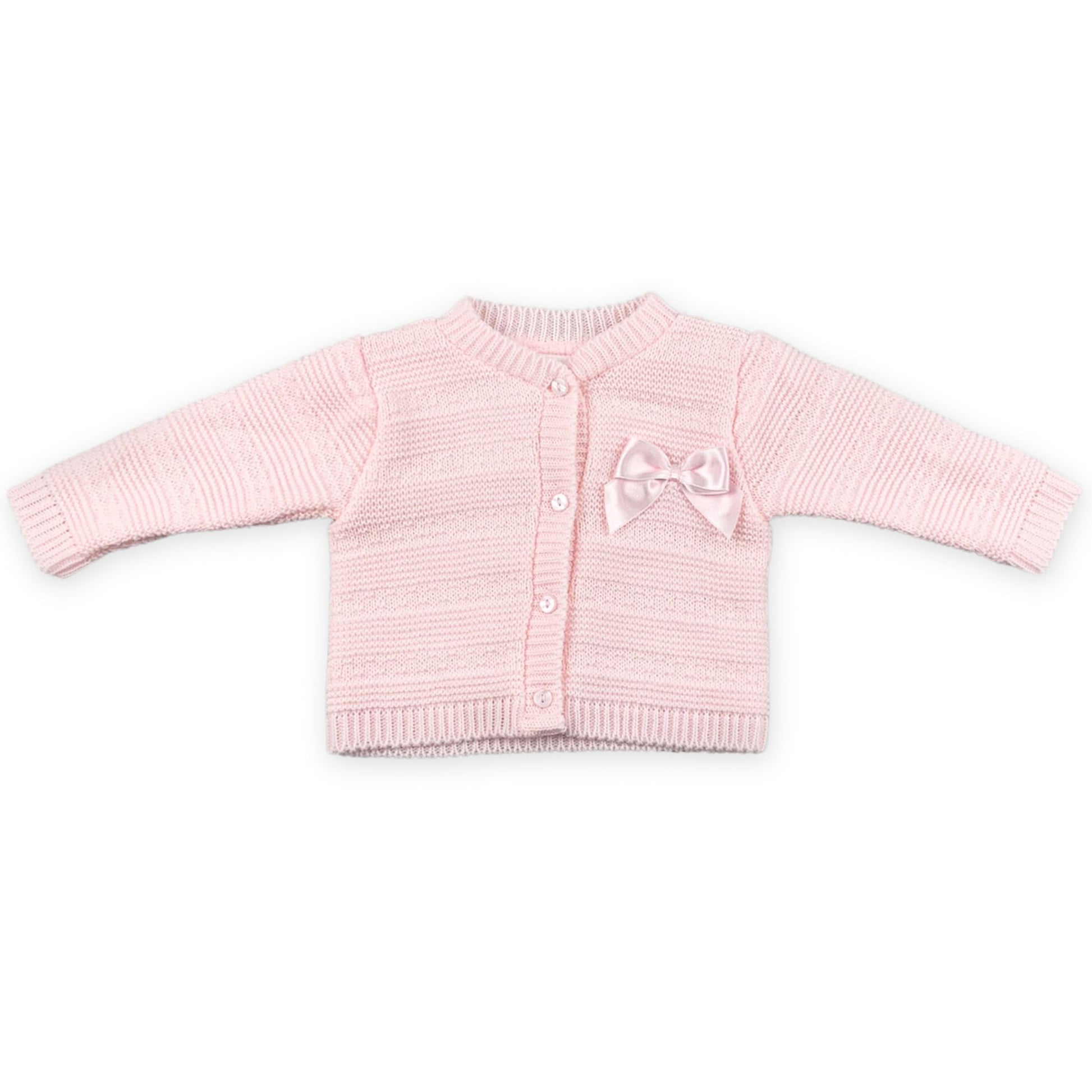 baby girl pink cardigan with single bow