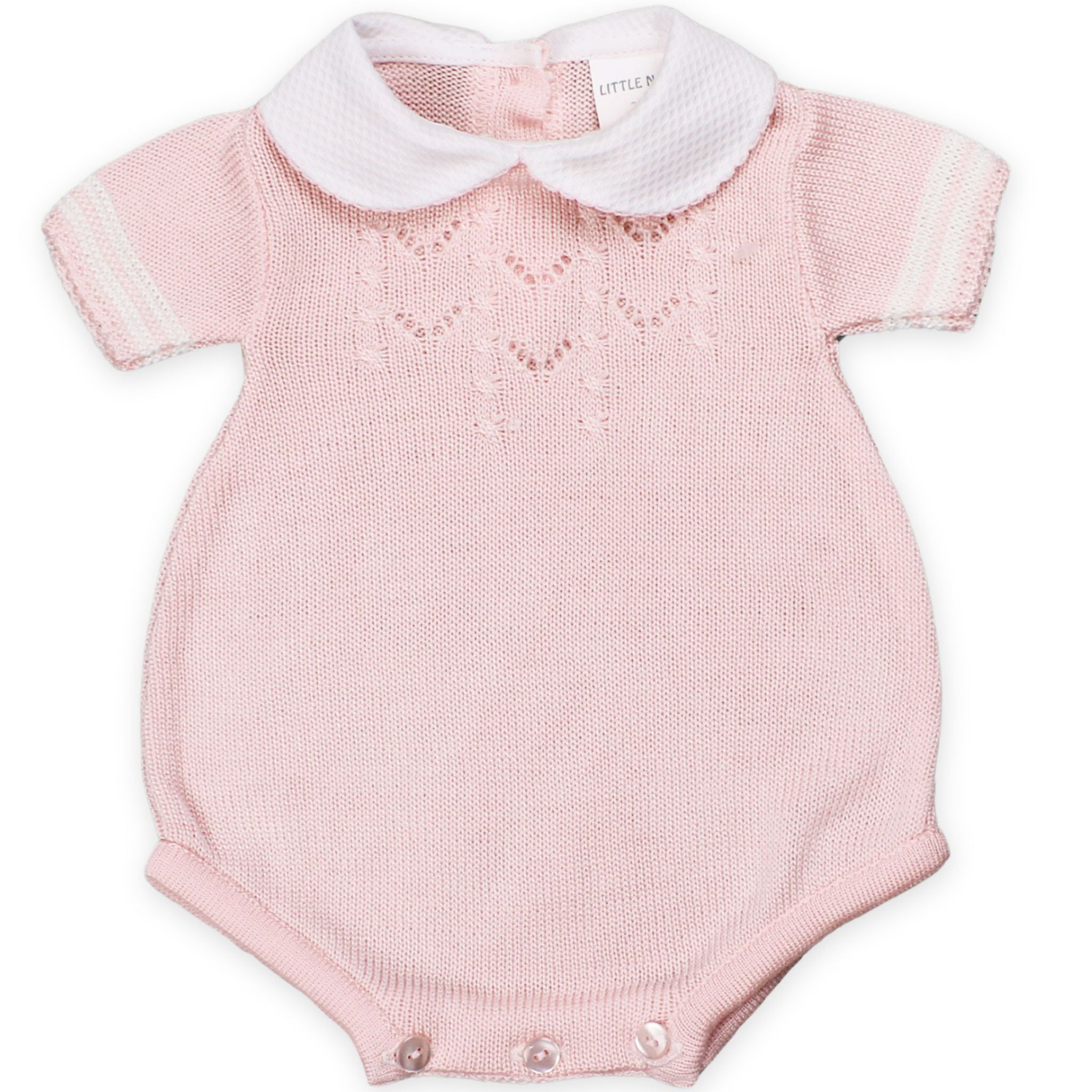 baby girl pink knitted romper