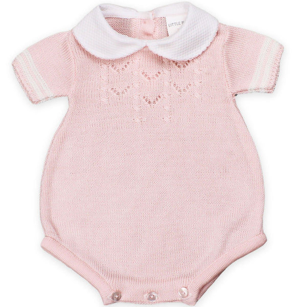 baby girl pink knitted romper