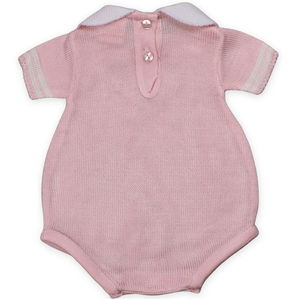 baby girl pink knitted romper