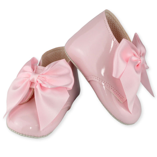 baby girls patent pink shoe boot