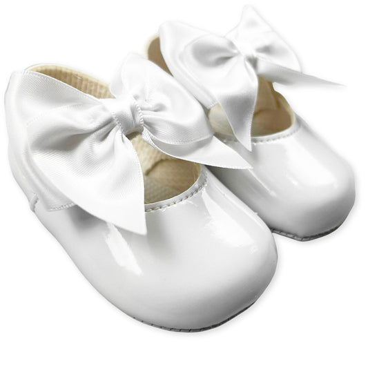baby girls whiet bow soft sole shoes
