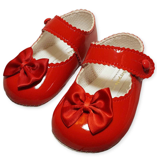 baby girls red bow shoes 