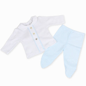 baby boys blue striped cotton outfit